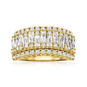 2.40 ct. t.w. CZ Ring in 18kt Gold Over Sterling
