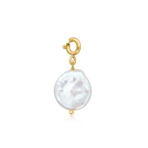 4-12mm Cultured Coin Pearl Charm in 18kt Gold Over Sterling