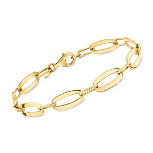 Italian 18kt Gold Over Sterling Oval-Link Bracelet