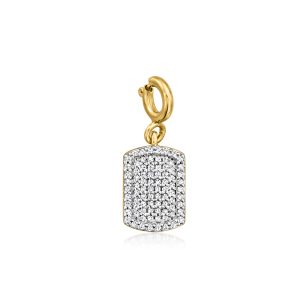 .20 ct. t.w. Diamond Dog Tag Charm in 18kt Gold Over Sterling