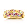 .45 ct. t.w. Multi-Gemstone Scattered Ring in 18kt Gold Over Sterling