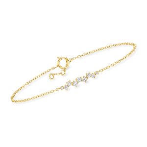 .25 ct. t.w. Lab-Grown Diamond Zigzag Bracelet in 14kt Yellow Gold