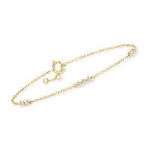 .25 ct. t.w. Lab-Grown Diamond Trio Station Bracelet in 14kt Yellow Gold