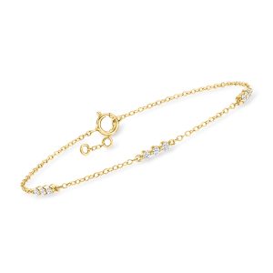 .25 ct. t.w. Lab-Grown Diamond Trio Station Bracelet in 14kt Yellow Gold