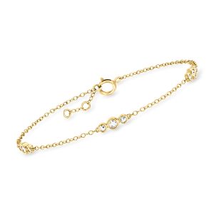 .20 ct. t.w. Bezel-Set Lab-Grown Diamond Graduated Trio Station Bracelet in 14kt Yellow Gold