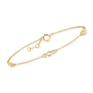 .20 ct. t.w. Bezel-Set Lab-Grown Diamond Graduated Trio Station Bracelet in 14kt Yellow Gold