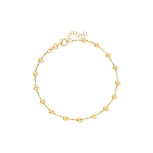 Italian 18kt Gold Over Sterling Bead Station Anklet. 9"