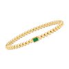 .20 Carat Lab-Grown Emerald and 4mm 18kt Gold Vermeil Bead Stretch Bracelet