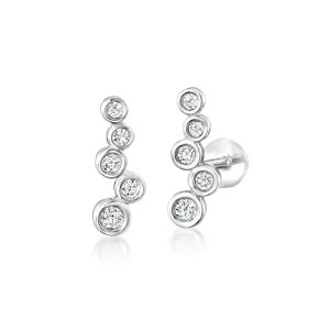 .15 ct. t.w. Bezel-Set Diamond Flat-Back Ear Climbers in Sterling Silver
