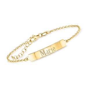 Italian 18kt Gold Vermeil Personalized ID Bracelet