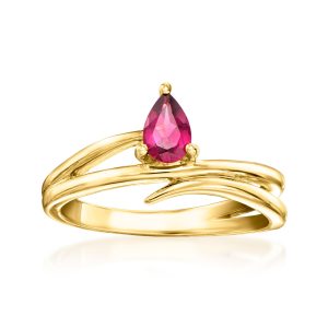 .40 Carat Rhodolite Garnet Wrap Ring in 18kt Gold Over Sterling