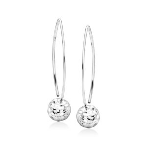 Italian Sterling Silver Diamond-Cut Ball Drop Earrings