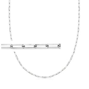 2.5mm Sterling Silver Paper Clip Link Necklace