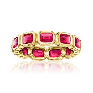 2.30 ct. t.w. Lab-Grown Ruby Eternity Band in 18kt Gold Vermeil