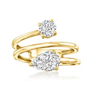 1.50 ct. t.w. Lab-Grown Diamond Spiral Ring in 14kt Yellow Gold