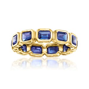 2.30 ct. t.w. Lab-Grown Sapphire Eternity Band in 18kt Gold Vermeil