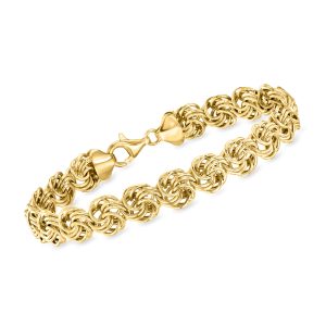 18kt Gold Over Sterling Rosette-Link Bracelet