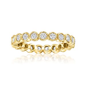 1.00 ct. t.w. Bezel-Set Lab-Grown Diamond Eternity Band in 18kt Gold Over Sterling