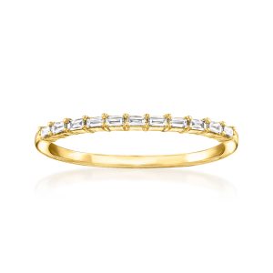 .15 ct. t.w. Baguette Lab-Grown Diamond Ring in 18kt Gold Vermeil