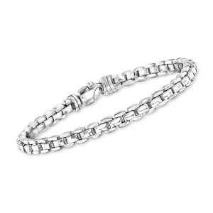 Men's Sterling Silver Venetian Box-Chain Bracelet. 8.5"
