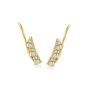 .20 ct. t.w. Lab-Grown Diamond Ear Climbers in 18kt Gold Vermeil