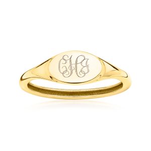Italian 10kt Yellow Gold Personalized Signet Ring