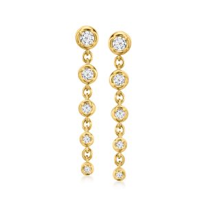 .50 ct. t.w. Bezel-Set Lab-Grown Diamond Drop Earrings in 18kt Gold Over Sterling