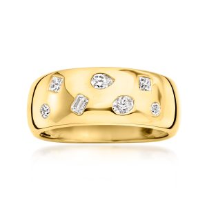 .33 ct. t.w. Multi-Shaped Lab-Grown Diamond Ring in 18kt Gold Over Sterling