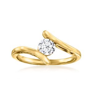 .50 Carat Lab-Grown Diamond Bypass Ring in 18kt Gold Over Sterling