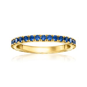 1.10 ct. t.w. Lab-Grown Sapphire Eternity Band in 18kt Gold Vermeil