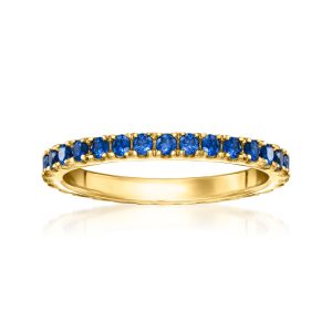 1.10 ct. t.w. Lab-Grown Sapphire Eternity Band in 18kt Gold Vermeil