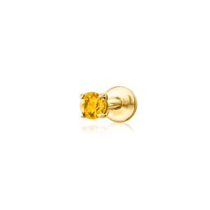 Citrine Flat-Back Earrings in 14kt Yellow Gold