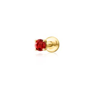 Garnet Flat-Back Earrings in 14kt Yellow Gold