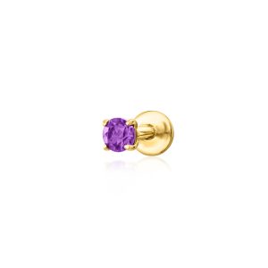 Amethyst Flat-Back Earrings in 14kt Yellow Gold