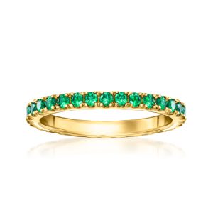 .80 ct. t.w. Lab-Grown Emerald Eternity Band in 18kt Gold Vermeil