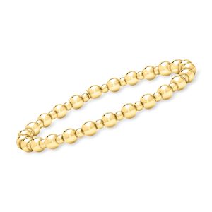 Italian 3-5mm 18kt Gold Vermeil Bead Stretch Bracelet