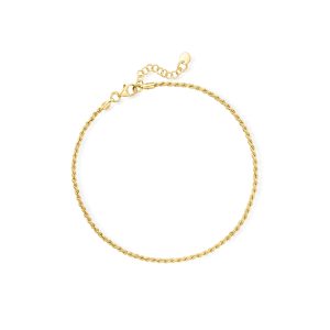 Italian 18kt Gold Vermeil Rope-Chain Anklet. 9"
