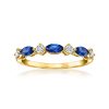 .50 ct. t.w. Lab-Grown Sapphire and .20 ct. t.w. Lab-Grown Diamond Ring in 18kt Gold Vermeil