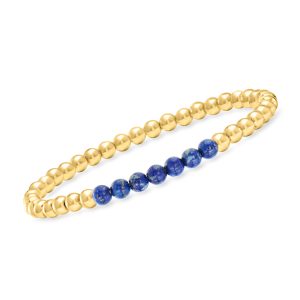 4-4.5mm Lapis and 18kt Gold Vermeil Bead Stretch Bracelet