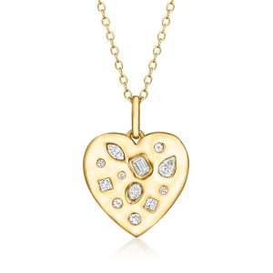 .50 ct. t.w. Lab-Grown Diamond Heart Pendant Necklace in 18kt Gold Over Sterling