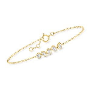 .33 ct. t.w. Bezel-Set Lab-Grown Diamond Linear Bracelet in 18kt Gold Over Sterling