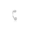 Bezel-Set Diamond U-Hoop Earrings in Sterling Silver