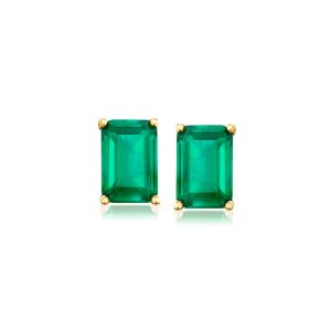 .80 ct. t.w. Lab-Grown Emerald Earrings in 18kt Gold Vermeil