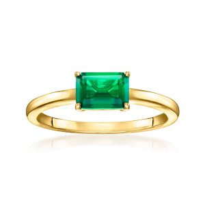 .60 Carat Lab-Grown Emerald Ring in 18kt Gold Vermeil