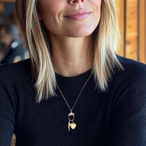 Italian 14kt Yellow Gold Scrolled Charm Holder Pendant