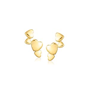 18kt Gold Vermeil Multi-Heart Ear Climbers