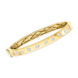 1.00 ct. t.w. Multi-Shaped Lab-Grown Diamond Bangle Bracelet in 18kt Gold Over Sterling