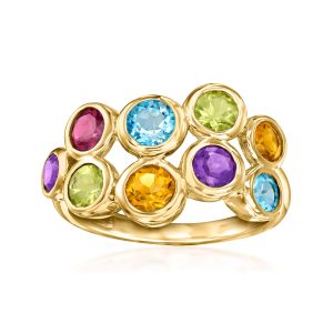 2.40 ct. t.w. Multi-Gemstone Bubble Ring in 18kt Gold Over Sterling