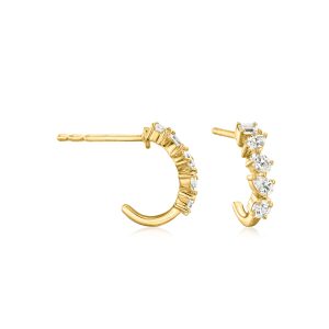 .50 ct. t.w. Multi-Shaped Lab-Grown Diamond C-Hoop Earrings in 18kt Gold Vermeil. 1/2"