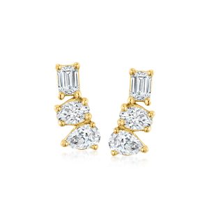 .30 ct. t.w. Multi-Shaped Lab-Grown Diamond Earrings in 18kt Gold Vermeil